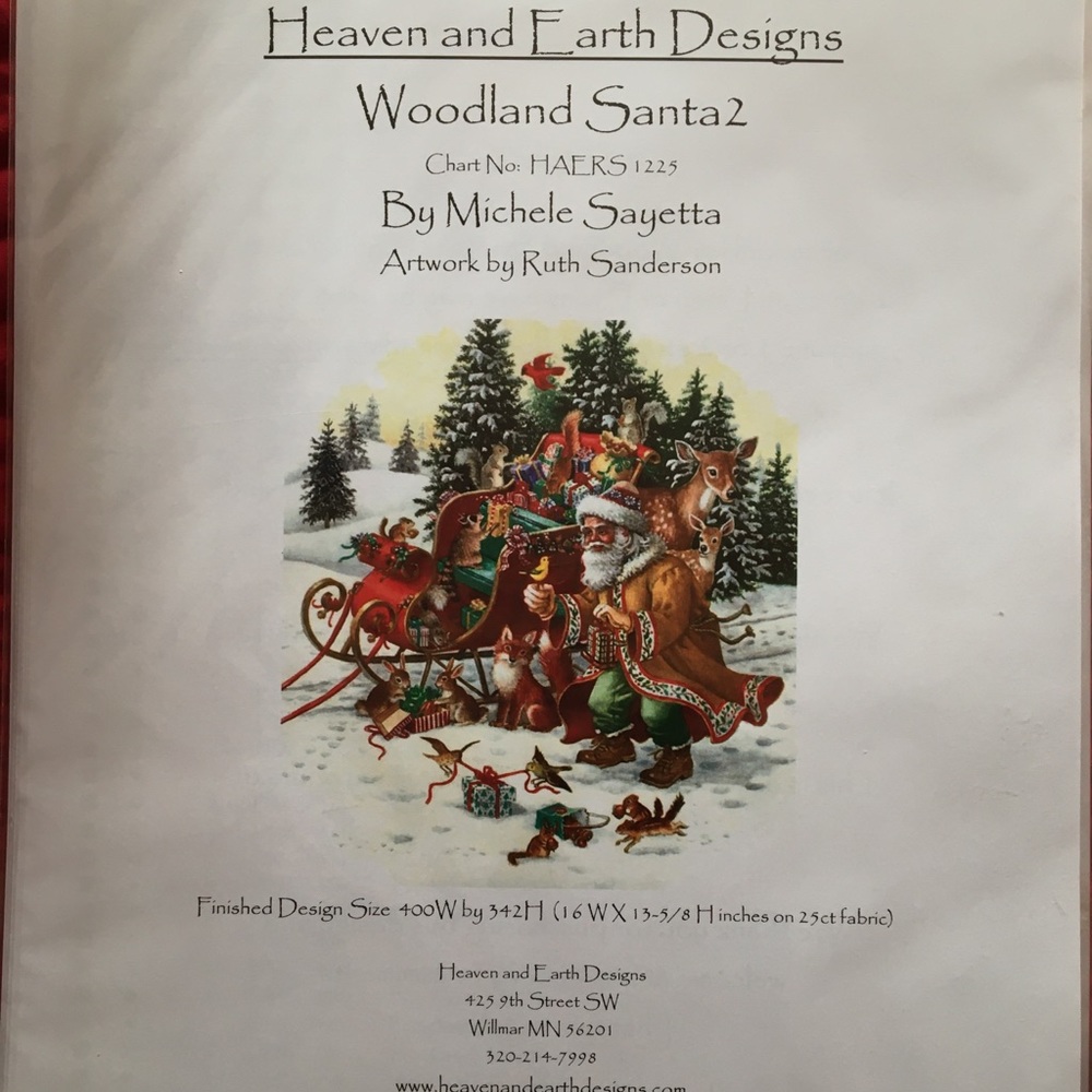 Heaven and Earth Designs Santa crosstitch pattern